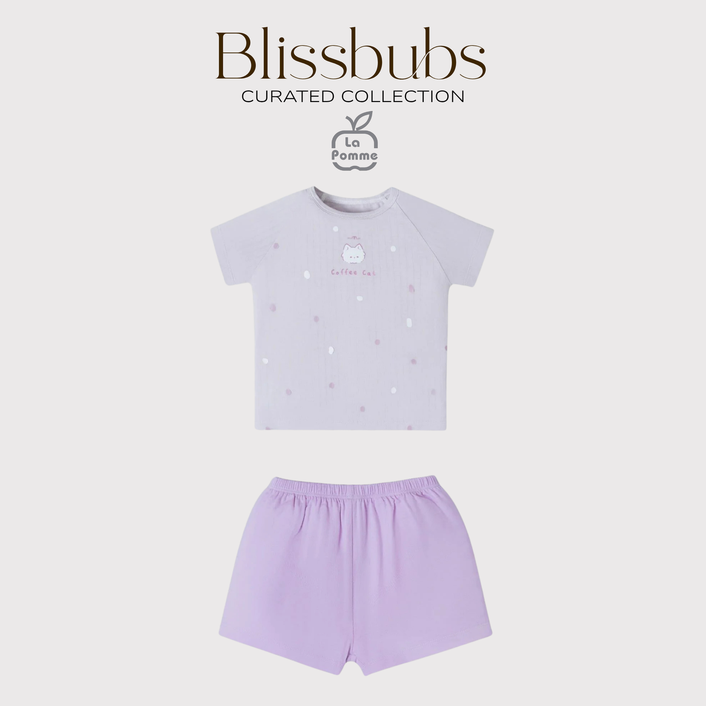 Smooth Touch Coffee Cat Short Set | Silky Soft Signature Petit Comfort