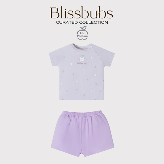 Smooth Touch Coffee Cat Short Set | Silky Soft Signature Petit Comfort