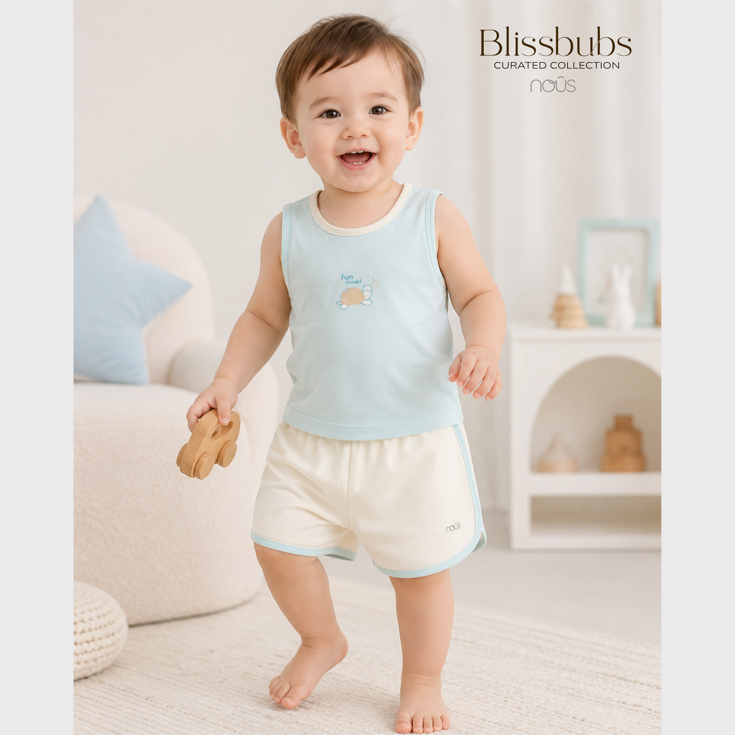 Fun Time Turtle Short Set | Soft Breathable Petit Bamboo for Playful Bubs