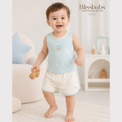 Fun Time Turtle Short Set | Soft Breathable Petit Bamboo for Playful Bubs