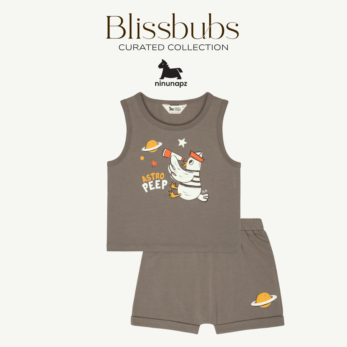 Astro Peep Tank Short Set | Buttery-Soft Comfort for Playful Little Bubs