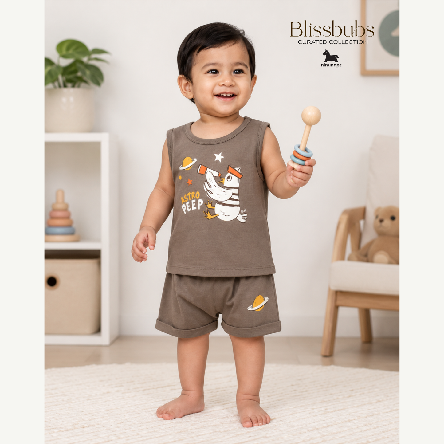 Astro Peep Tank Short Set | Buttery-Soft Comfort for Playful Little Bubs