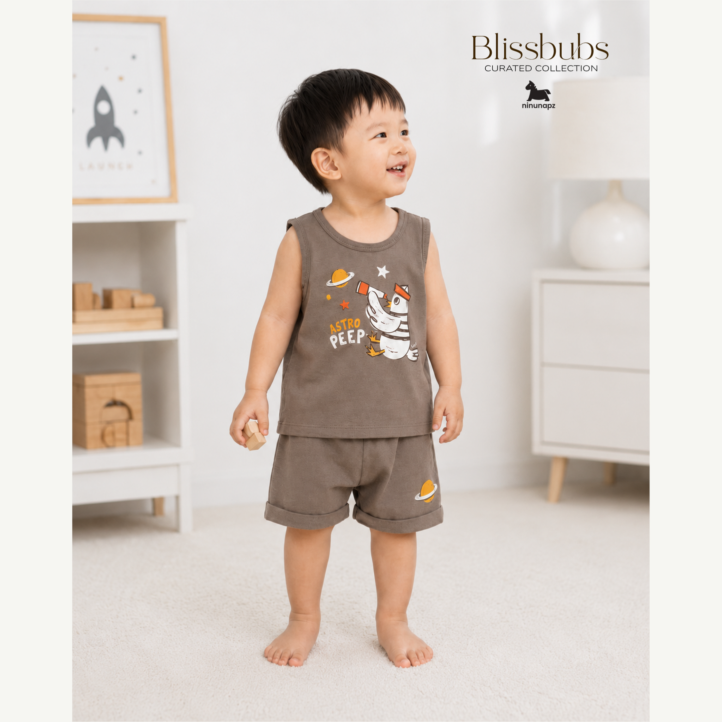 Astro Peep Tank Short Set | Buttery-Soft Comfort for Playful Little Bubs