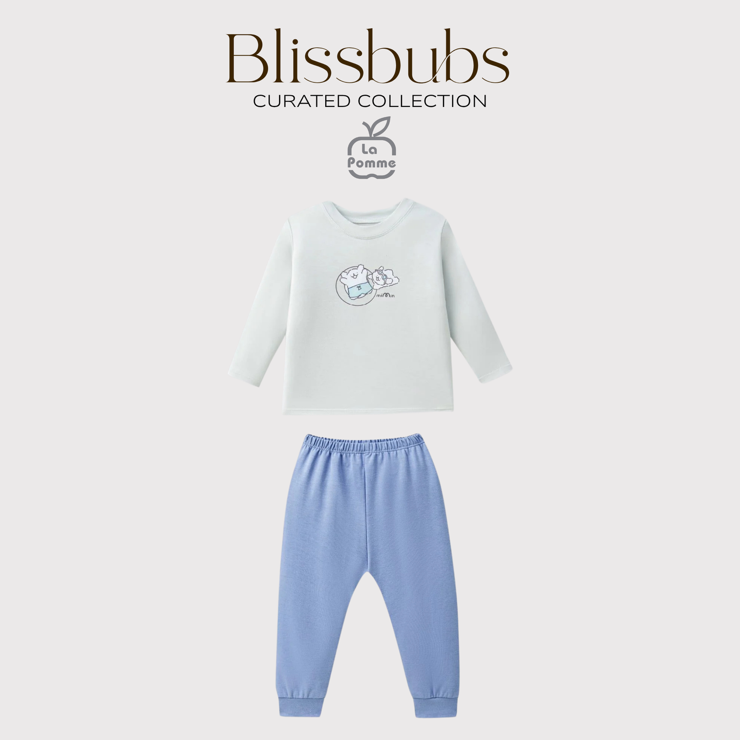 Smooth Touch Blue Swim Long Set | Silky-Soft Signature Petit Comfort