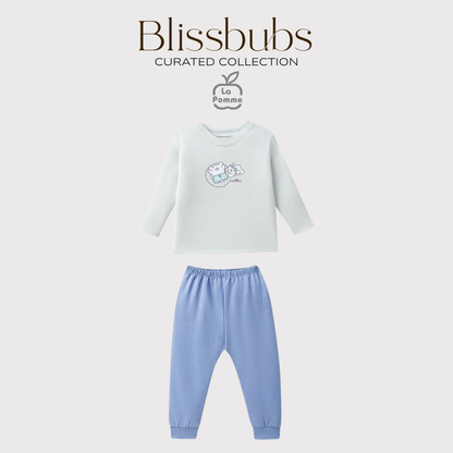 Smooth Touch Blue Swim Long Set | Silky-Soft Signature Petit Comfort