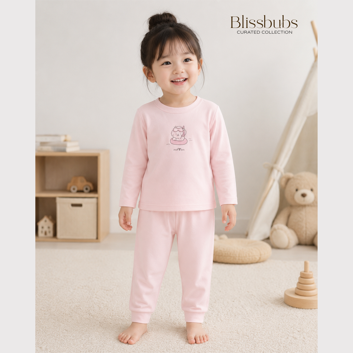 Smooth Touch Pink Float Long Set