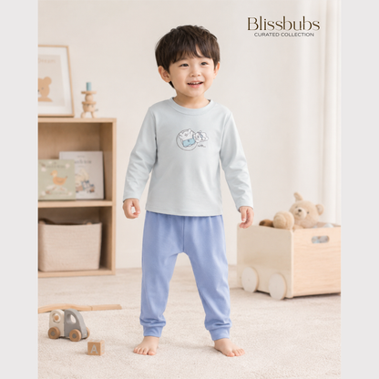 Smooth Touch Blue Swim Long Set