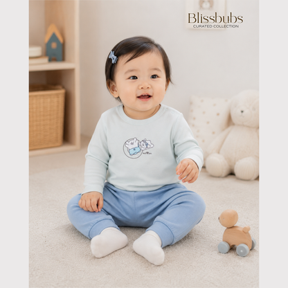 Smooth Touch Blue Swim Long Set