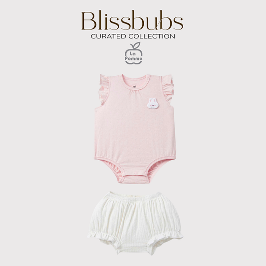 Bunny Blush Bodysuit Bloomer Set | Buttery-Soft Bamboo Cotton Comfort