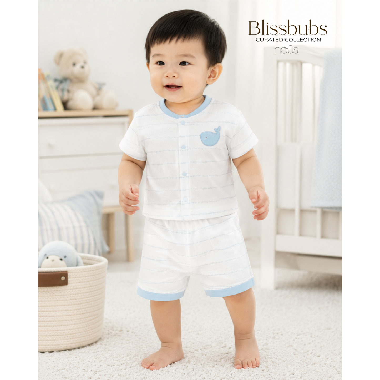 Whale Breeze Short Set | Light Modal-Poly for Daily Comfort
