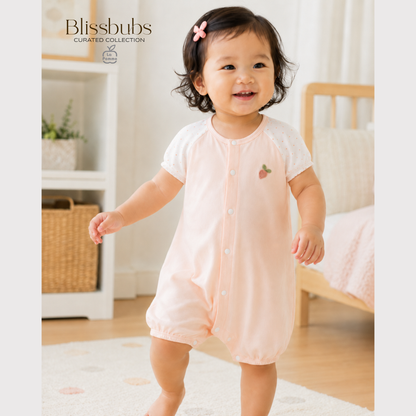 Strawberry Garden Romper | Silky-Soft Comfort for Gentle Girls
