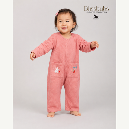 Berry Mouse Trip Jumpsuit | Ultra-Soft Comfort for Aircon and Cooler Days